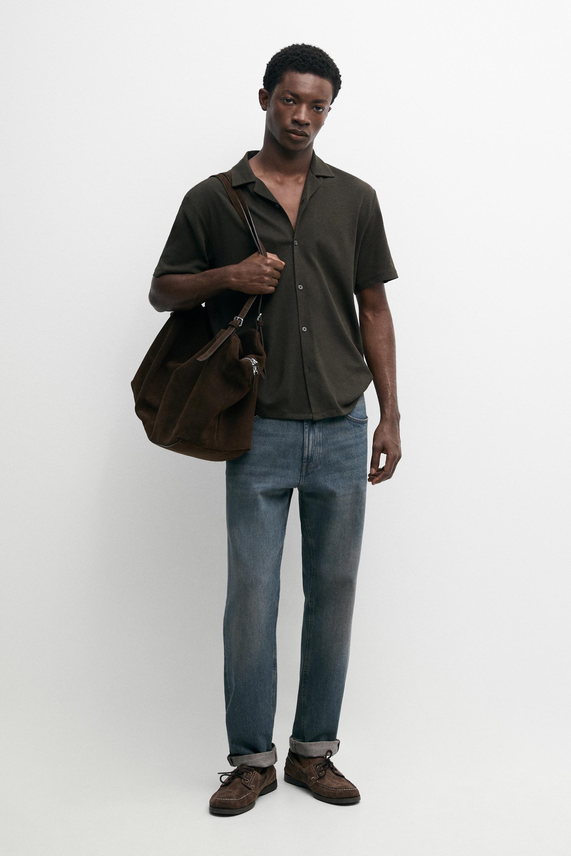 Chemise manches courtes lin coton